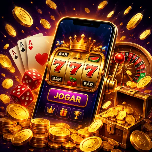 Plataforma de cassino aberta na tela de um celular