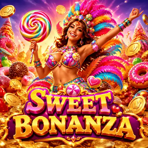 Tela do slot Sweet Bonanza com frutas e doces coloridos